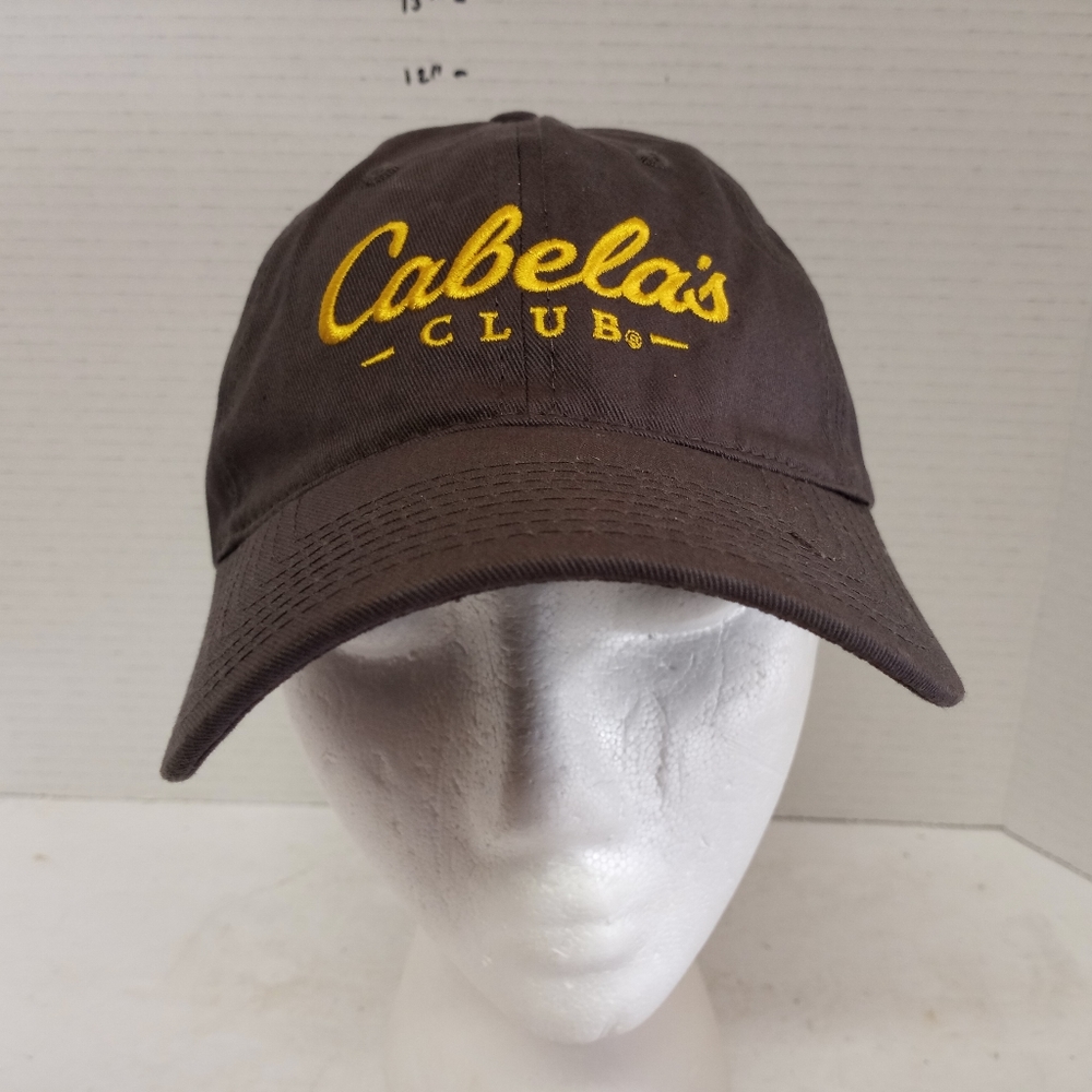 Cabela's club hat cap brown gold adjustable